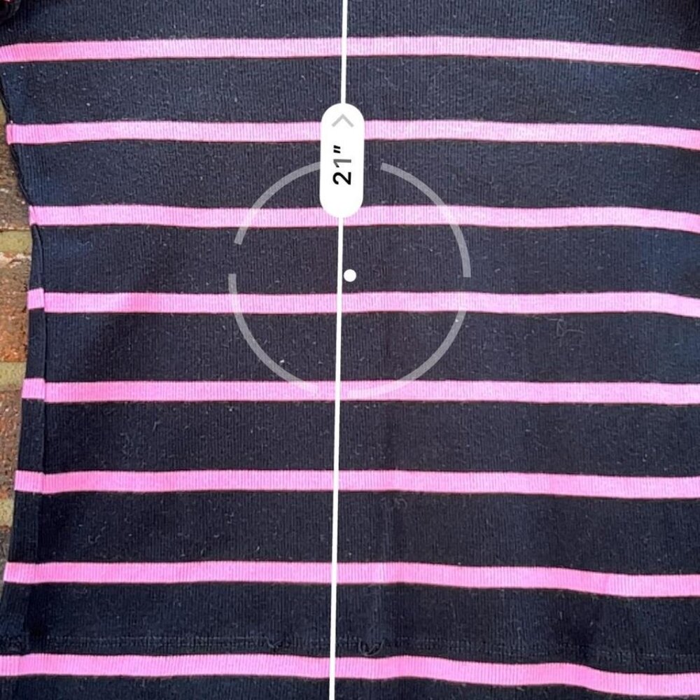 Y2K vintage pink and black striped Ralph Lauren shirt tight fit fairy core 00s - Picture 5 of 6